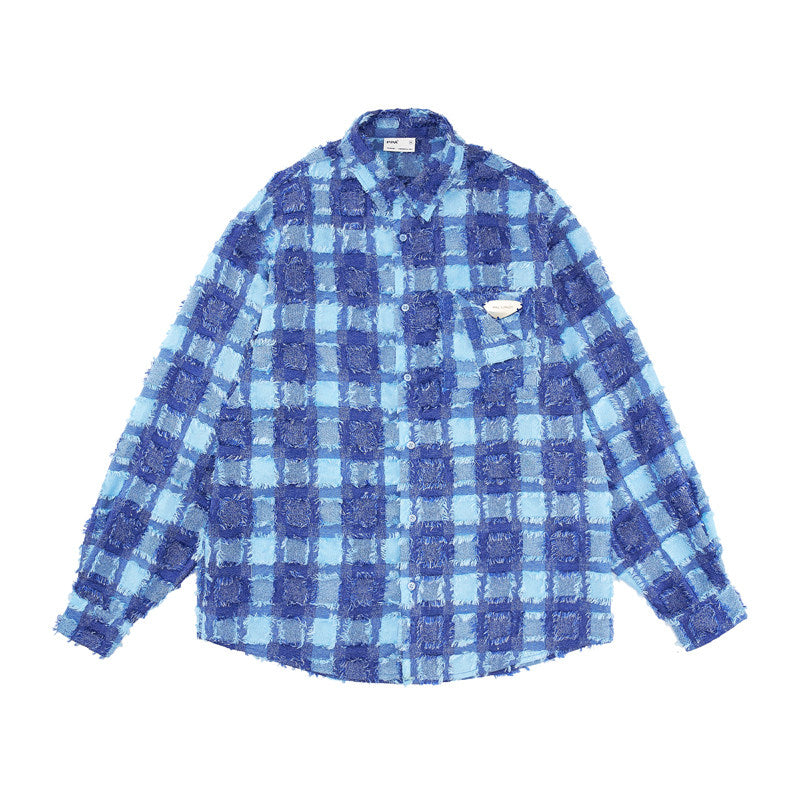 FPA Tassel Plaid Long-Sleeve Shirt - Chinese Streetwear Trendy Casual Autumn Women's and Men's Loose Fit Jacket