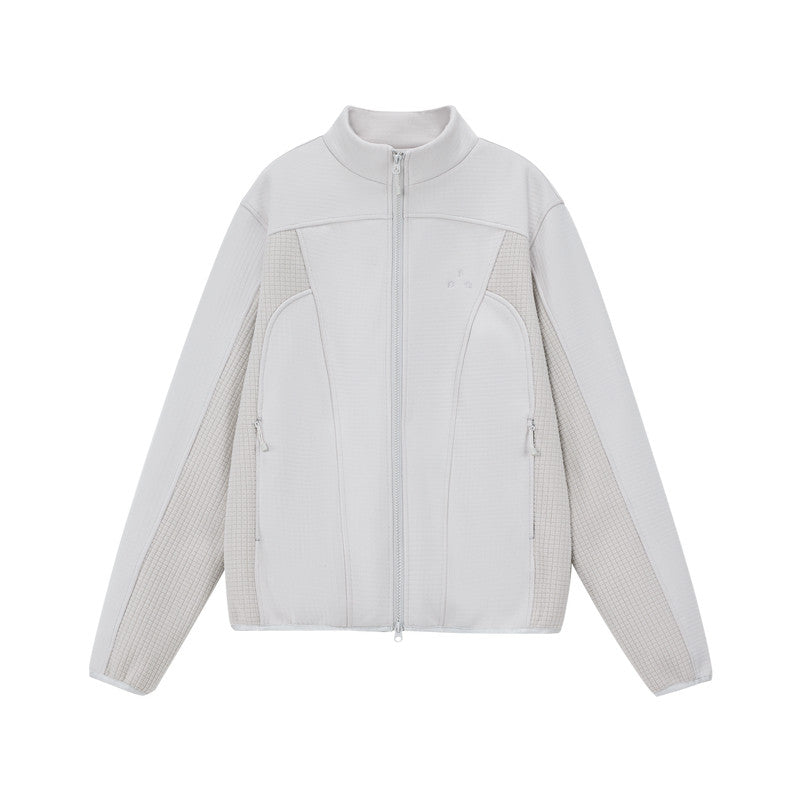 FPA Waffle Patchwork Jacket 2026 New Casual Retro Stand Collar Unisex Sports Zip-Up Cardigan