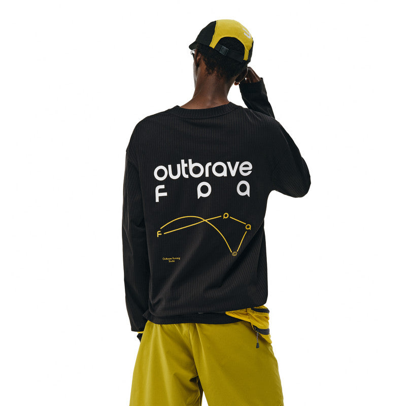 FPA Quick-Dry Outdoor Casual Long-Sleeve T-Shirt 2026 New Spring/Autumn Chinese Style Crew Neck Loose Fit Sports Couple Black Tee