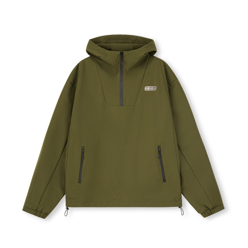 FPA Half-Zip Hooded Shell Jacket – Chinese Streetwear Trend, Three-Proof Outdoor Sports Windbreaker for Hiking