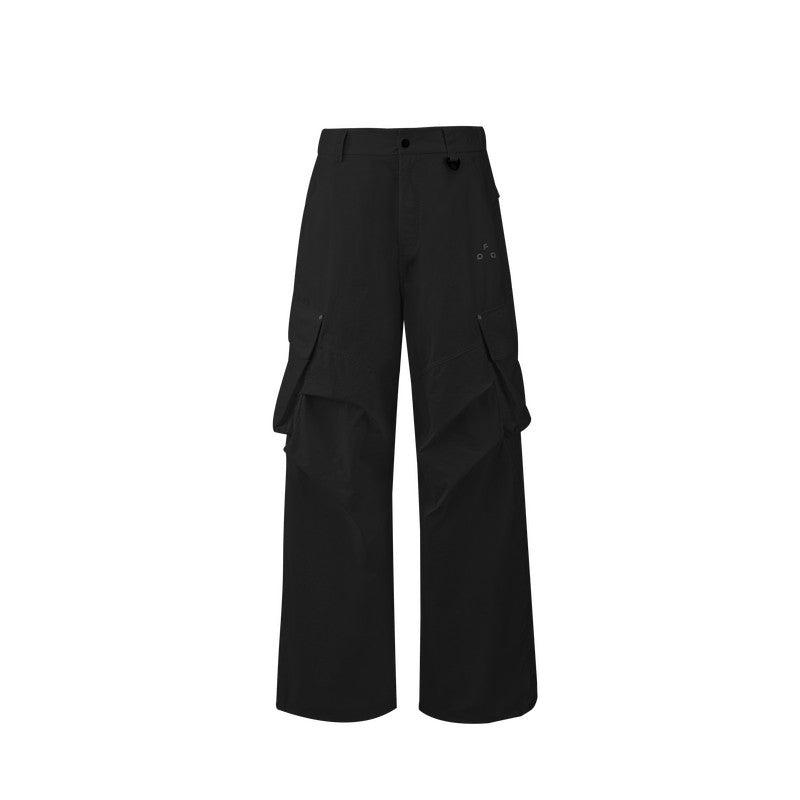 FPA Outdoor Water-Repellent Cargo Pants with Hidden Pockets and 3D Slanted Pockets, Loose Straight-Leg Casual Pants, Chinese Streetwear Style