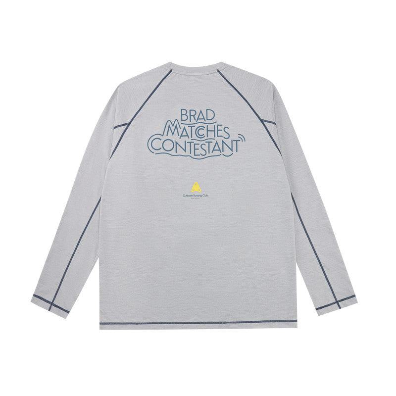 FPA Outdoor Sports Hasu Line Long Sleeve T-Shirt - Loose Fit, Crew Neck, American Style, Couple Casual Chinese Trend Tee