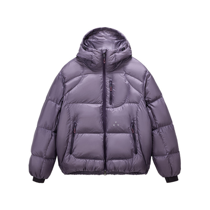 FPA 800FP 95% White Duck Down Cicada Wing Quilted Semi-Translucent Shiny Structured Hooded Down Jacket Winter Coat
