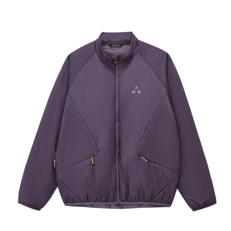 FPA 3M Thinsulate Quilted Zip-Up Cotton Jacket with Contrast Trim and Triangle Logo, Retro Sports Stand Collar, Autumn/Winter