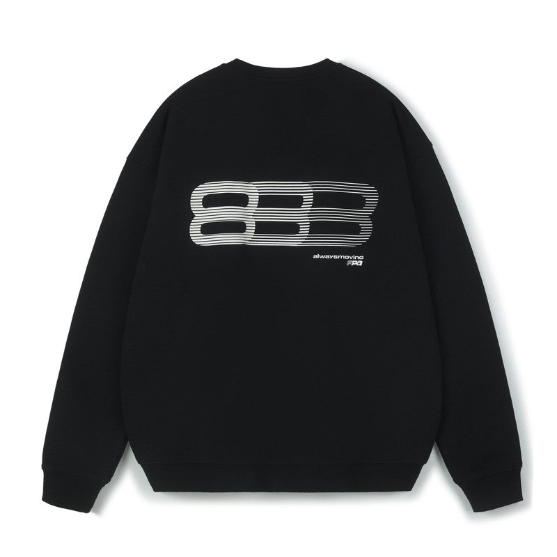 FPA Gradient Track Graphic Crew Neck Sweatshirt - Chinese Streetwear, Loose Fit, Unisex Pullover Long Sleeve Top for Spring/Autumn