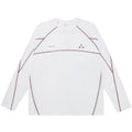 FPA Contrast Stitch Long Sleeve Tee with Triangle Logo - Chinese Streetwear Basic Crewneck, Relaxed Fit, Unisex, Autumn