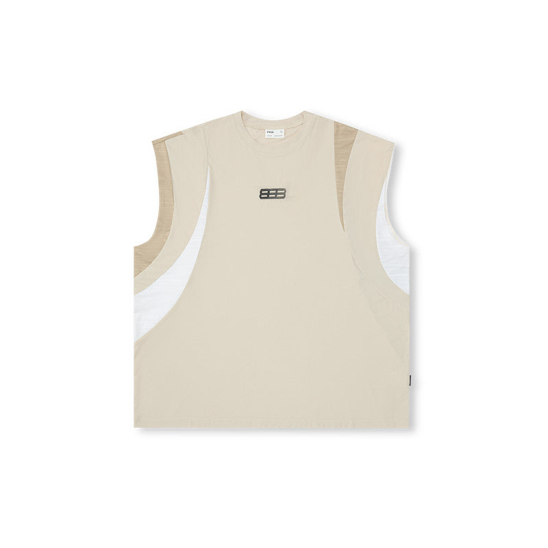 FPA Cooling Quick-Dry Paneled Sports Vest - Chinese Street Style Summer Loose Round Neck Sleeveless Tank Top for Men