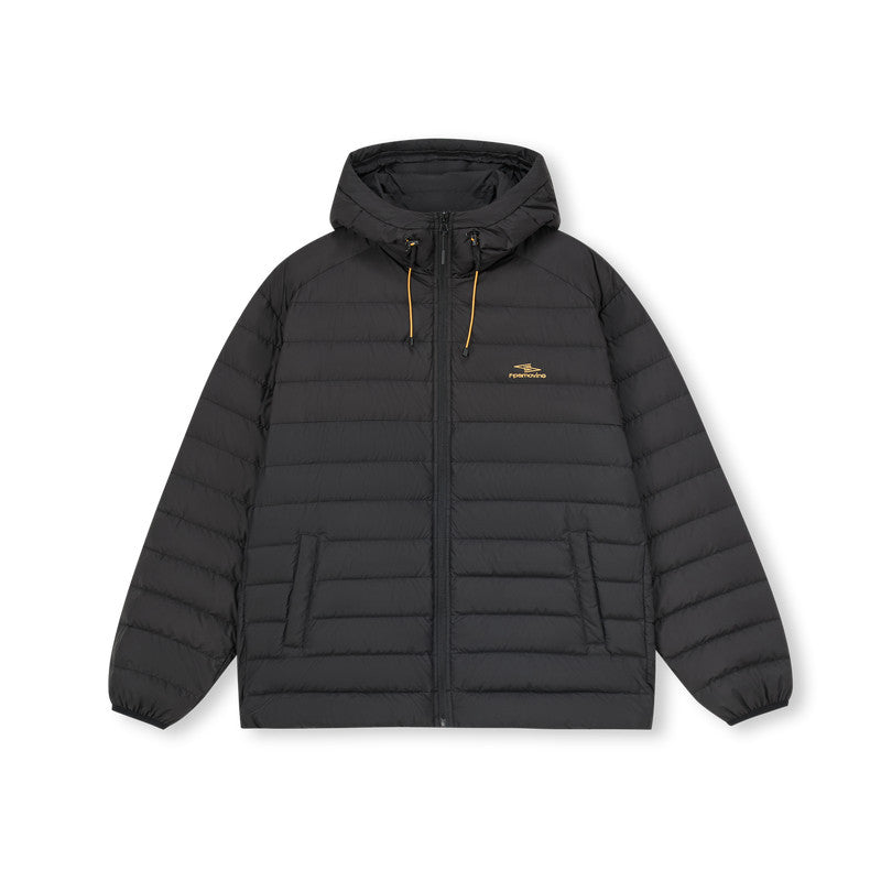 FPA Three-Proof Color-Blocking Lightweight Hooded Down Jacket with 90% White Duck Down, American Retro Autumn/Winter Patchwork Down Coat