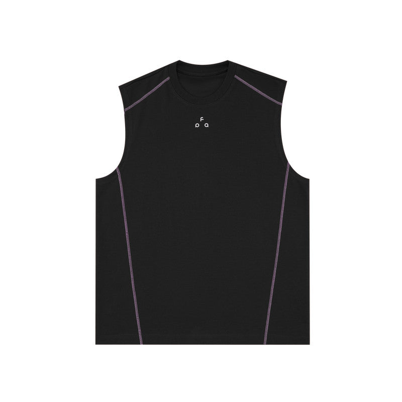 FPA Ice-Feel Quick-Dry 7A Antibacterial Anti-Mite Vest - National Trend Summer Loose Round Neck Basic Sleeveless T-Shirt