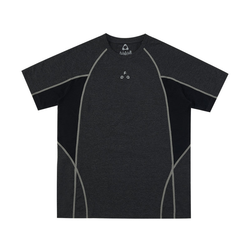 FPA Breathable Quick-Dry Lightweight Color-Block Contrast Stitch Fitness Running Short Sleeve Summer Casual Crew Neck T-Shirt for Men