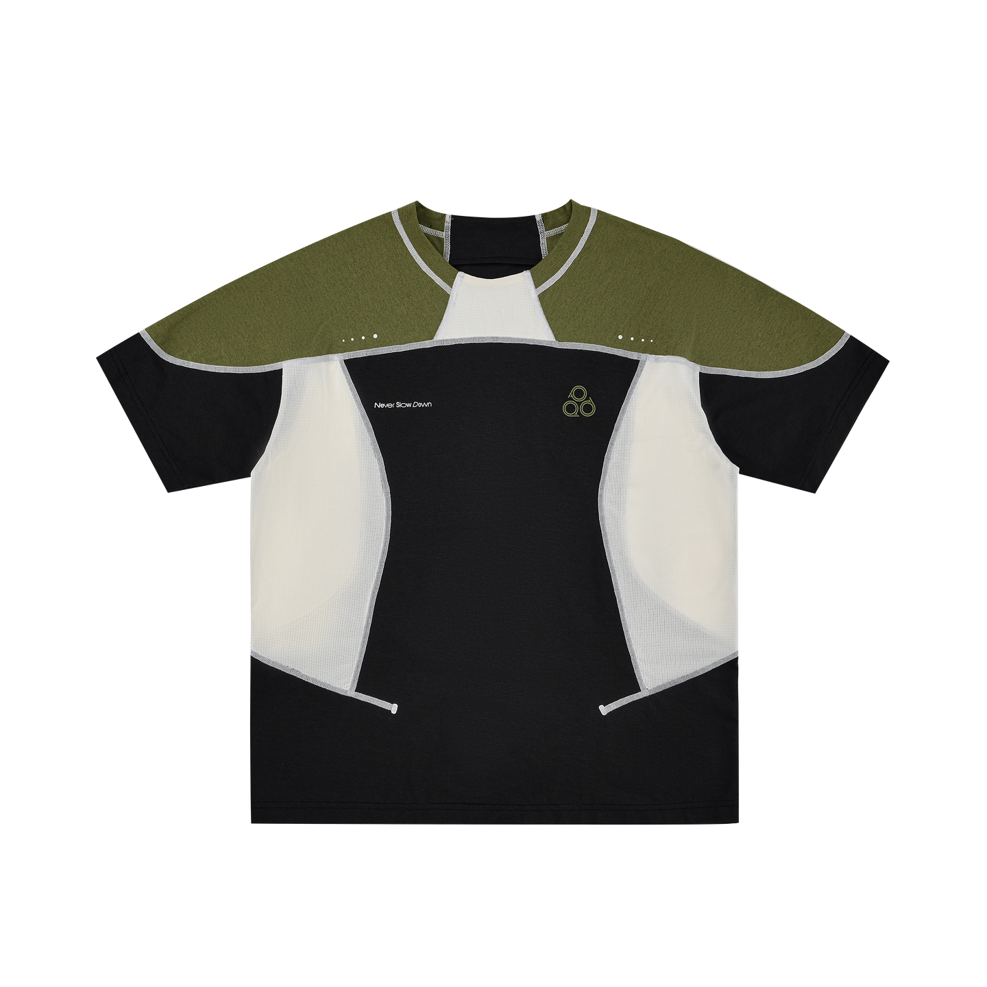FPA Quick-Dry Color-Block Breathable Short-Sleeve T-Shirt, Summer Perforated Seam Detail, Round Neck, Couple Style, Casual Sports Tee