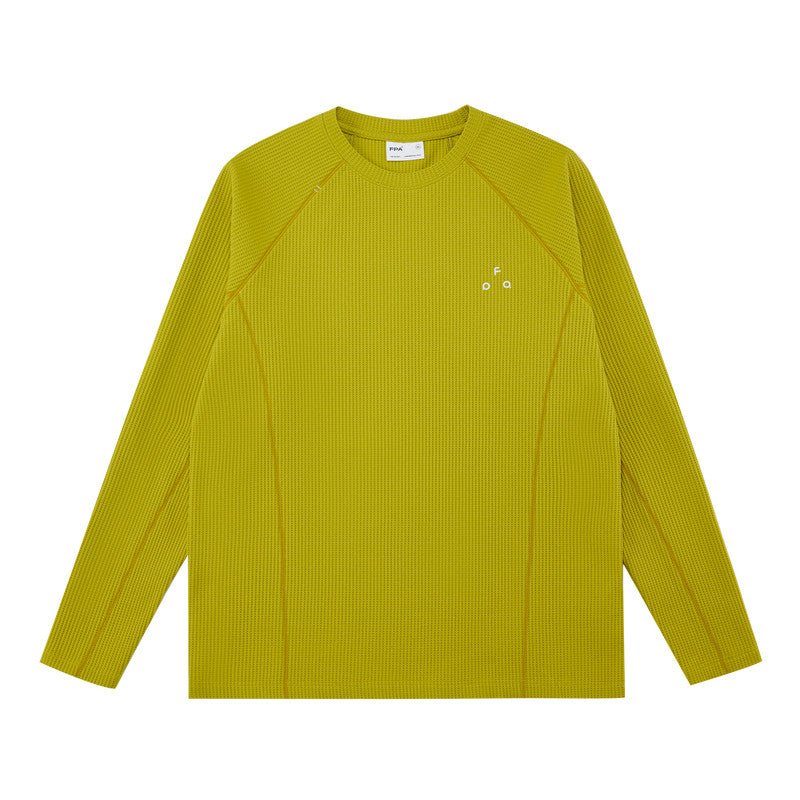 FPA Sports Hassel Waffle Long Sleeve Tee – Spring Minimalist Design Crew Neck Base Layer for Couples, Casual T-Shirt