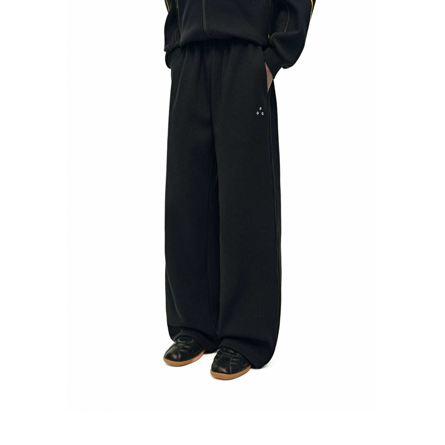 FPA Waffle Fleece Color-Block Lounge Pants Set - Fall Basic Logo Color-Block Wide-Leg Casual Pants for Men