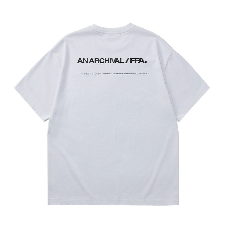FPA Basic Black Pure Cotton Short-Sleeve T-Shirt, Chinese Streetwear Trend, Loose Summer Crew Neck Half Sleeve for Men