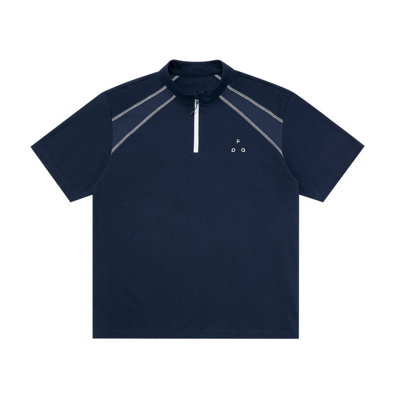 FPA Sorona Quick-Dry Cooling Antibacterial UPF50+ Sun Protection Short Sleeve Summer Athletic Half-Zip Mock Neck T-Shirt