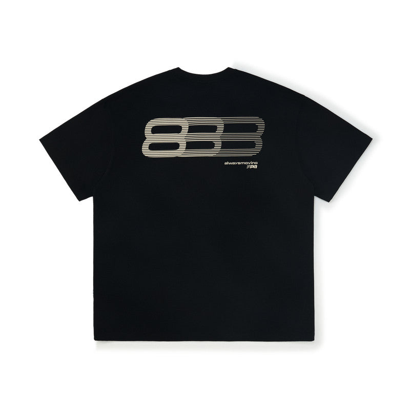 FPA Gradient Track Graphic Short Sleeve T-Shirt - Chinese Streetwear Summer Crew Neck Loose Fit Pure Cotton Couple Unisex Tee for Men