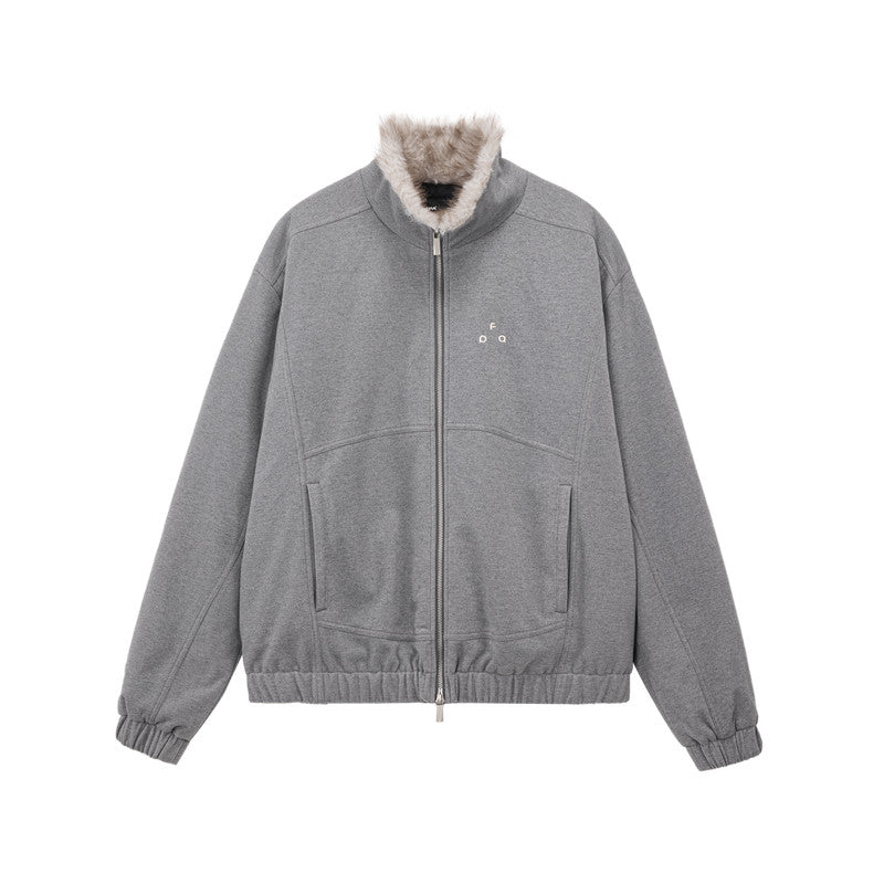FPA Wool Collar Zipper Quilted Down Jacket Winter Thick Warm Retro Down Coat