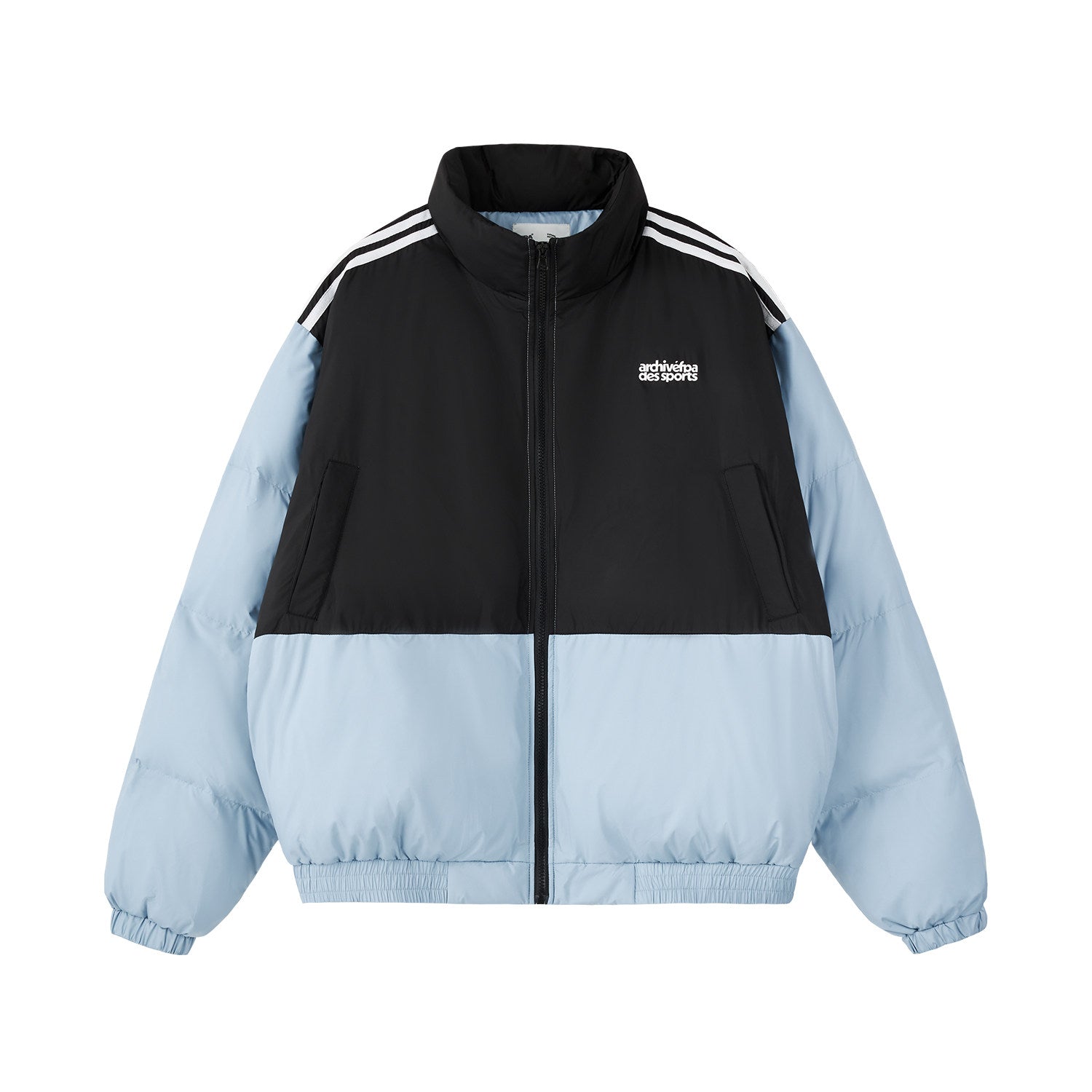 FPA Contrast Webbing Stand Collar Cotton Padded Coat 2023 New Winter Chinese Street Style Loose Fit Thickened Puffer Jacket