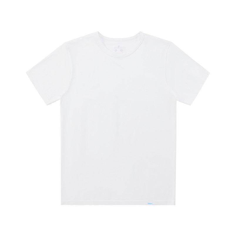 FPA COOLMAX Seamless Knit Short Sleeve T-Shirt - Summer Cool & Breathable Basic Logo Tee for Couples in Black and White