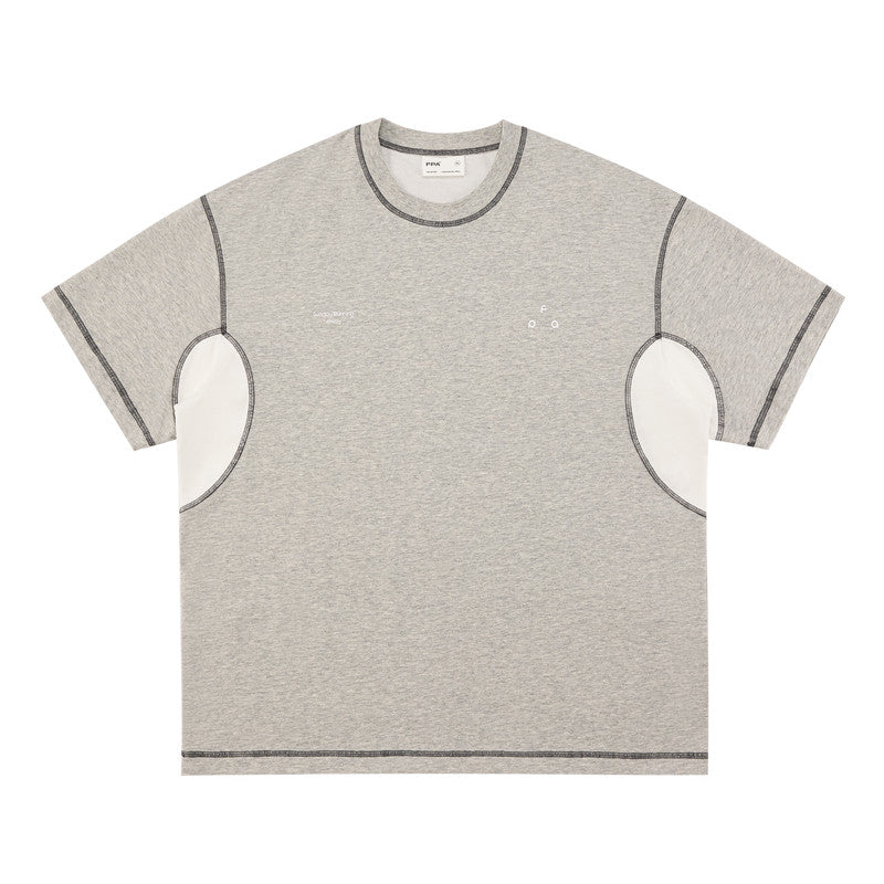 FPA Sports Color-Block Short Sleeve Tee - Summer Retro Outdoor Quick-Dry Crew Neck T-Shirt for Men