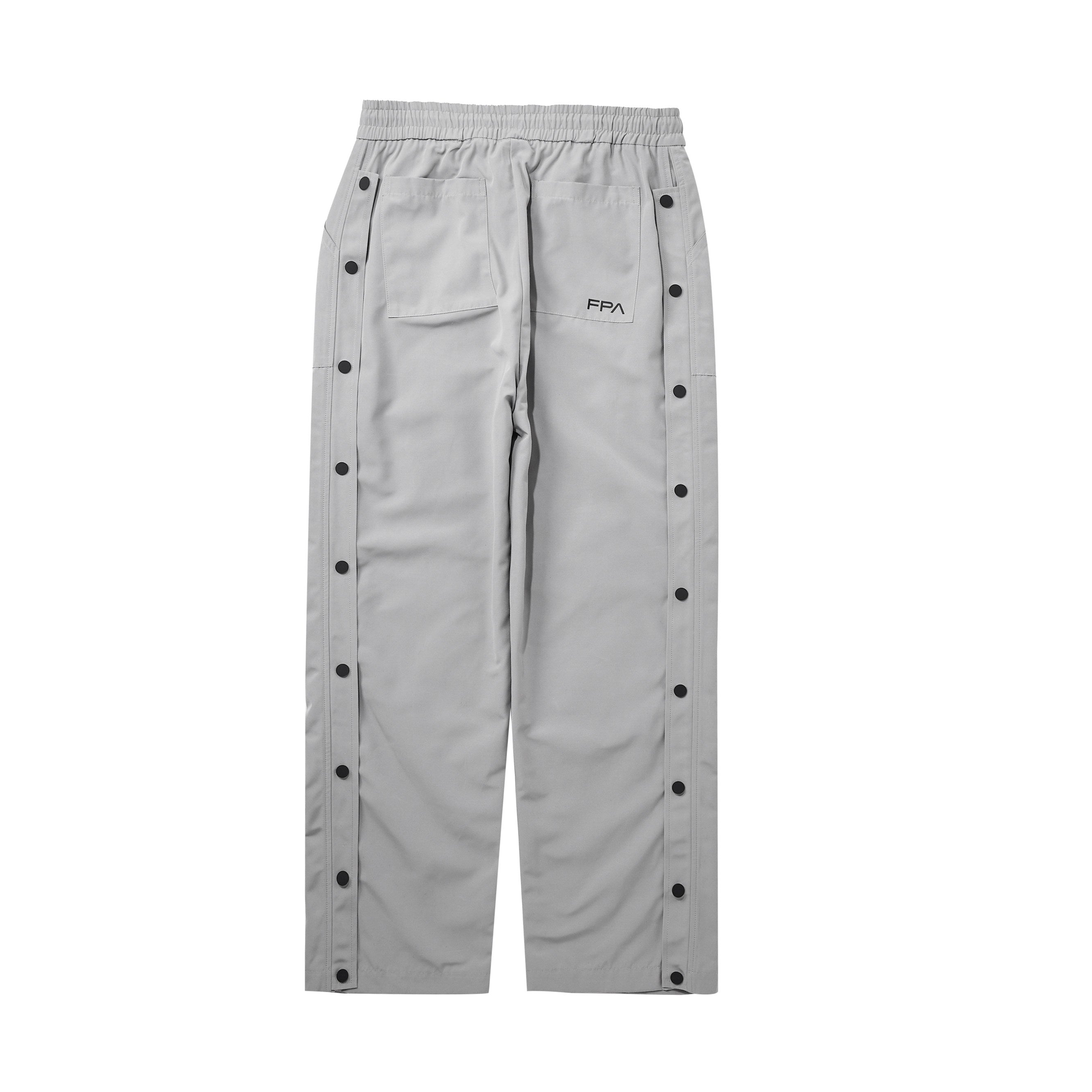 FPA Streetwear Spring/Fall Loose-Fit Straight-Leg Button-Front Casual Pants for Men, Black, American Style
