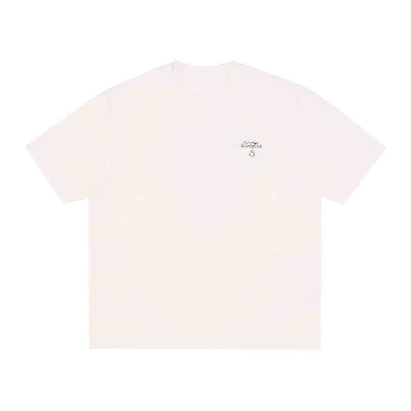 FPA Cool-Touch Ice-Skin Athletic Short-Sleeve T-Shirt, Chinese Streetwear, Crew Neck, Loose Retro Summer Unisex Couple Mid-Length Sleeve Tee