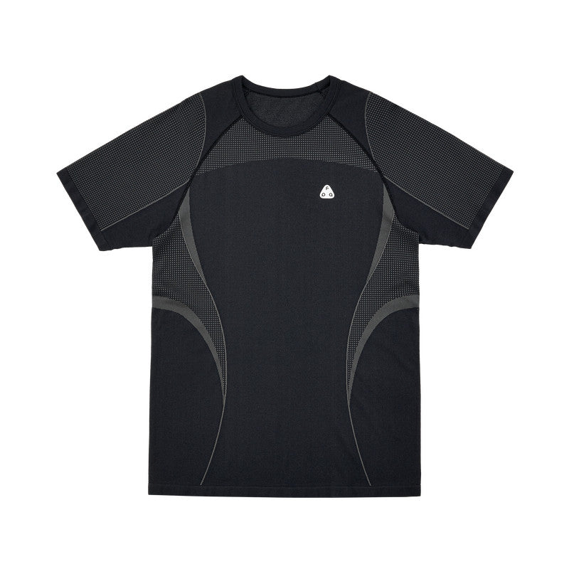 FPA Contrast Color Line Texture Knit Short Sleeve T-Shirt 2026 New Summer Style Premium Athletic Fitness Tee for Men