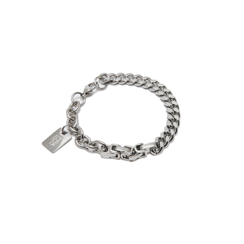 FPA (VENGETICE) Glossy Tag Pendant Chain Bracelet Hip-Hop Streetwear for Men