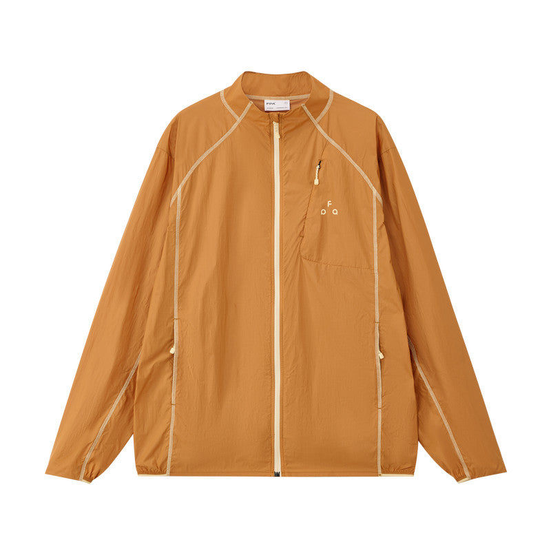 FPA Lightweight Sun Protection Sports Jacket Summer Color-Block Outdoor Fitness UPF50+ Stand Collar Couple Jacket