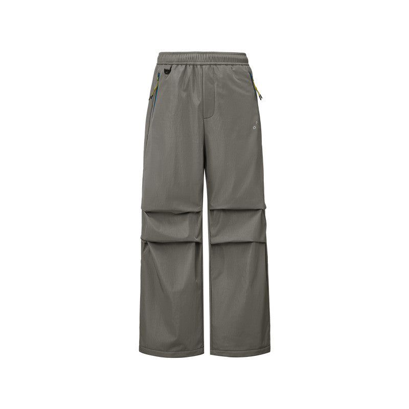 FPA Outdoor Color-Block Waterproof Zipper Thickened All-Season Paratrooper Pants, Spring/Autumn Athletic Straight-Leg Casual Pants for Men