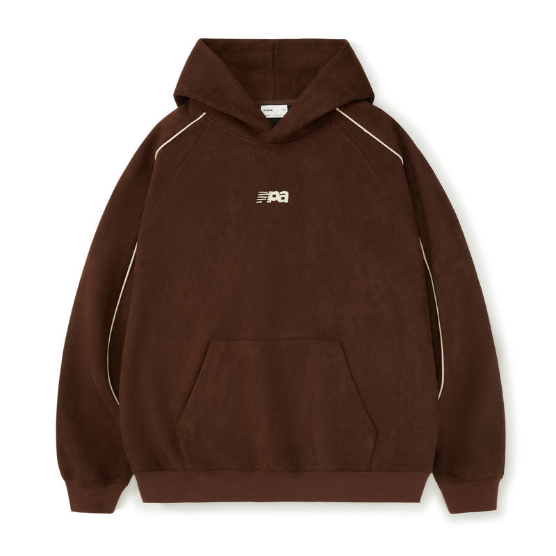 FPA Suede Embroidered Hoodie - Chinese Streetwear Trend, Casual Unisex Heavyweight Pullover for Spring/Autumn/Winter