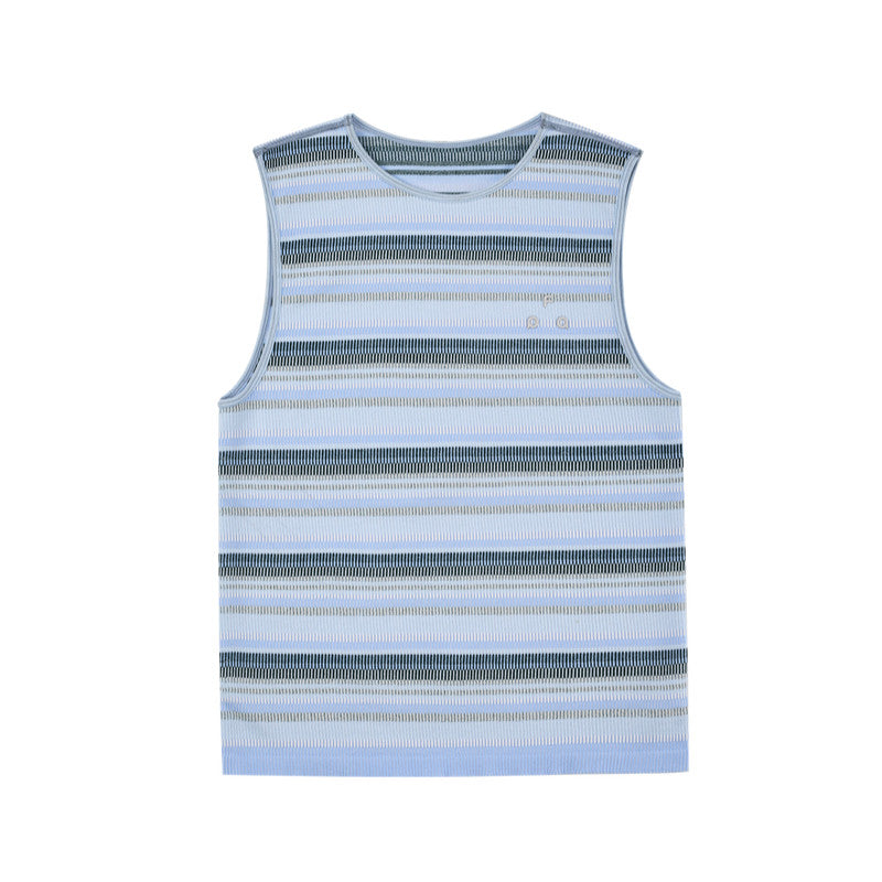 FPA Seamless Knit Striped Vest for Women 2026 New Sports Fitness Casual Round Neck Sleeveless T-Shirt
