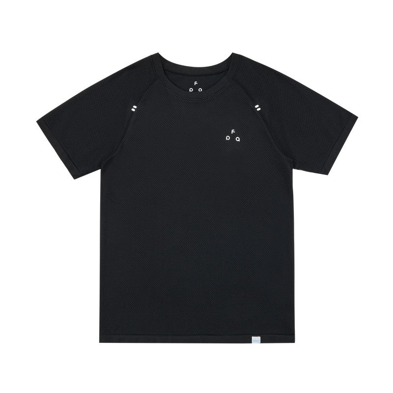 FPA Coolmax Seamless Knit Short Sleeve T-Shirt for Running and Fitness, Summer Basic Logo Tee, Regular Fit, Unisex