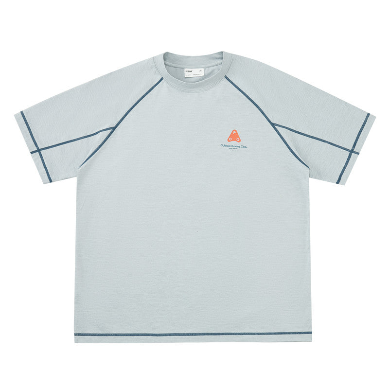 FPA Yarn-Dyed Printed Raglan Sleeve T-Shirt | Summer Casual Crew Neck Unisex Short Sleeve