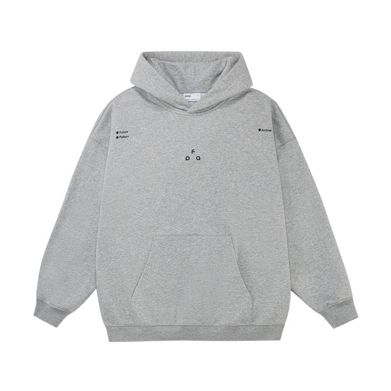 FPA Warm Fleece Hooded Sweatshirt - Chinese Streetwear Basic Logo Relaxed Unisex Couple Hoodie