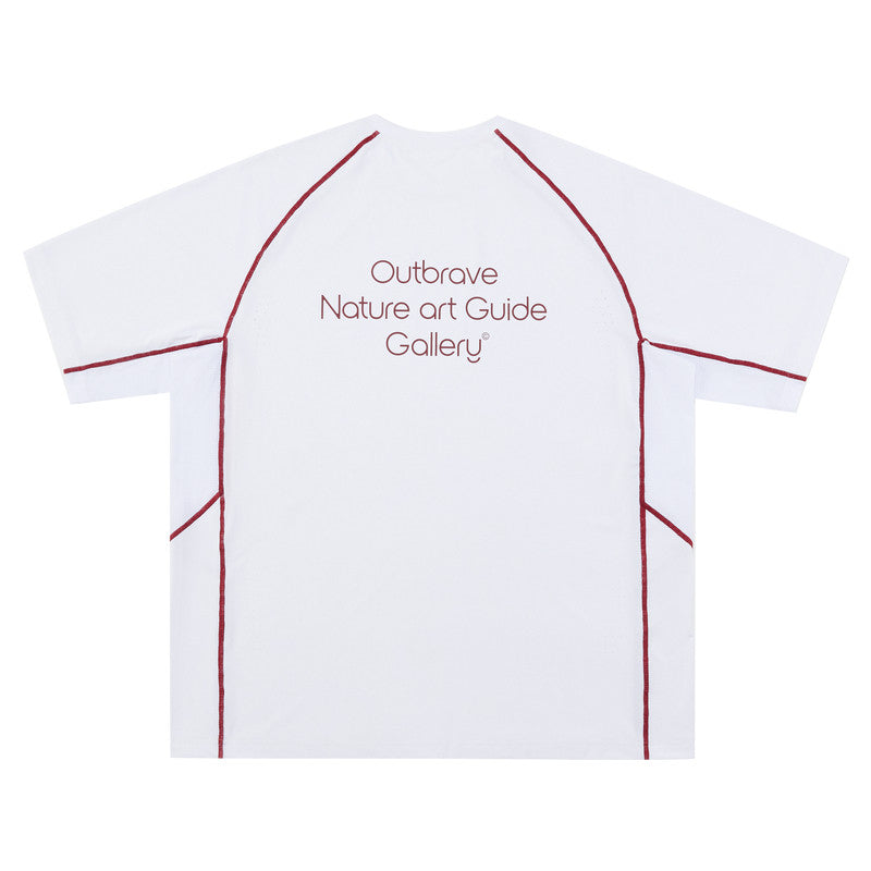 FPA Color-Block Stitching Breathable Paneled Short Sleeve Outdoor Sports Fitness Quick-Dry Cool Touch Round Neck Couple T-Shirt for Men