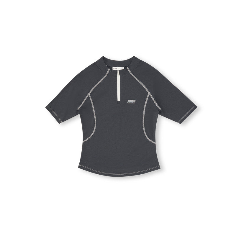 FPA Sorona Quick-Dry Half-Zip Short Sleeve T-Shirt - Summer Chinese Streetwear Design Athletic Fitted Tee