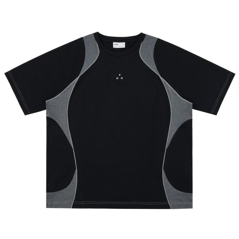 FPA Arc Contrast Quick-Dry Sports T-Shirt Summer Crew Neck Breathable Outdoor Half-Sleeve Tee for Men