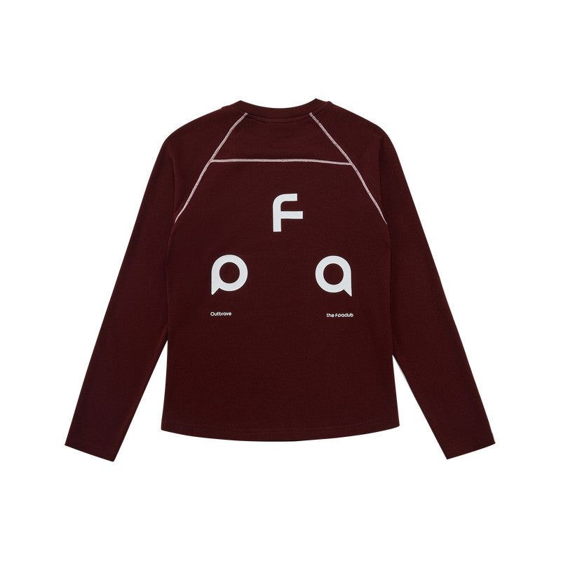 FPA Hasso Structure Logo Long Sleeve T-Shirt - Chinese Streetwear Trendy Fall Round Neck Slim Fit Casual Outdoor Sports Tee for Women