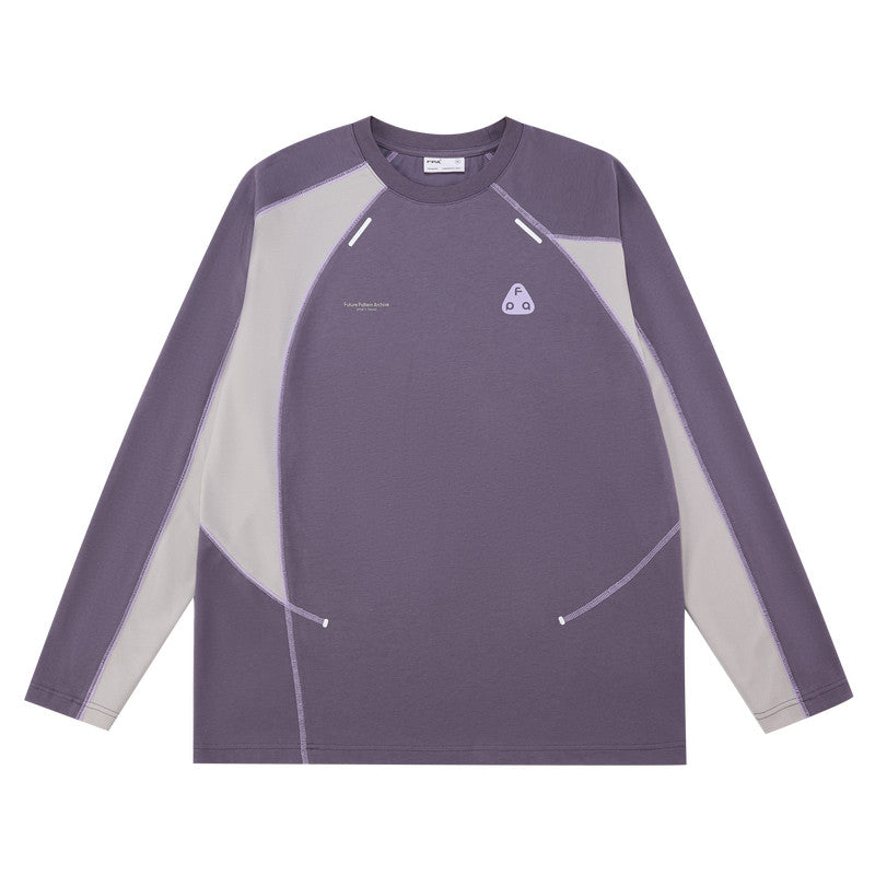 FPA Quick-Dry 7A Antibacterial Anti-Mite Cool-Touch Long-Sleeve Outdoor Sports Color-Block Round Neck Casual Couple T-Shirt