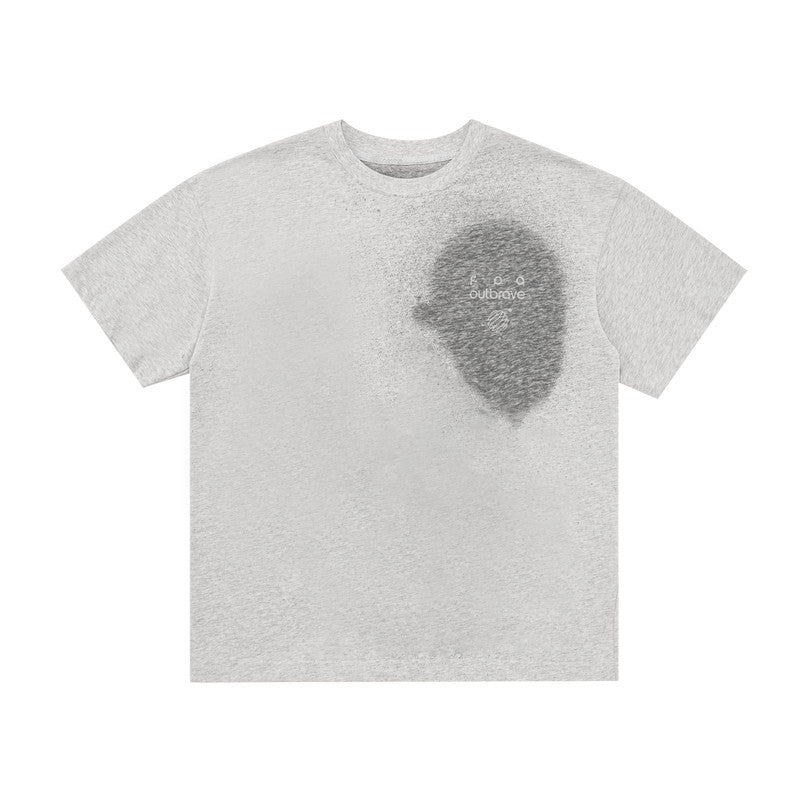 FPA Quick-Dry 7A Antibacterial Printed Short Sleeve T-Shirt Summer Niche Design Water-Activated Pattern Round Neck Couple Tee