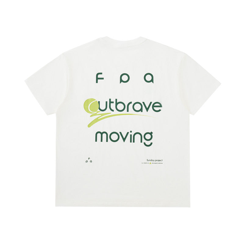 FPA Cool-Touch Ice-Skin Athletic Outdoor Half-Sleeve T-Shirt, Chinese Streetwear Trend, Loose Fit, Crew Neck, Printed, Summer Couple Short Sleeve