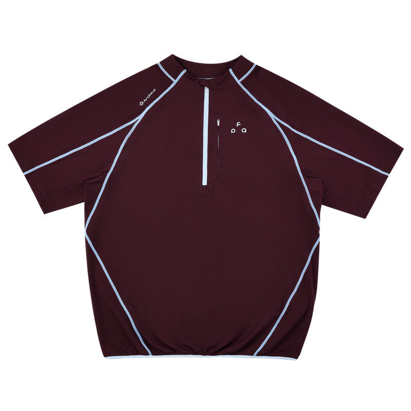 FPA Sports Contrast Stitch Short Sleeve Summer Outdoor Quick-Dry Cool Half-Zip Cycling Shirt Casual Couple T-Shirt
