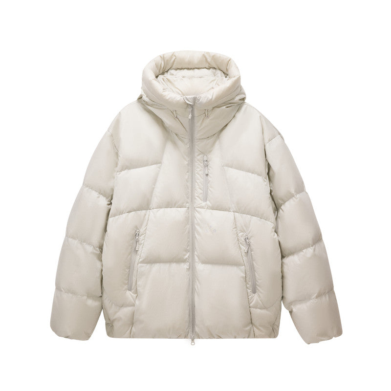 FPA Skin-Touch Glossy No-Wash Quilted Hooded Down Jacket for Winter Outdoor Sports, Unisex Couple Style