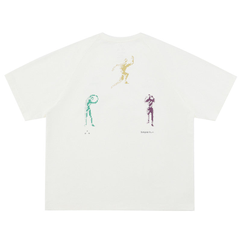 FPA A7 Antimicrobial Quick-Dry Sports Short Sleeve T-Shirt for Summer, Round Neck, Casual Print, Outdoor, Couple Style