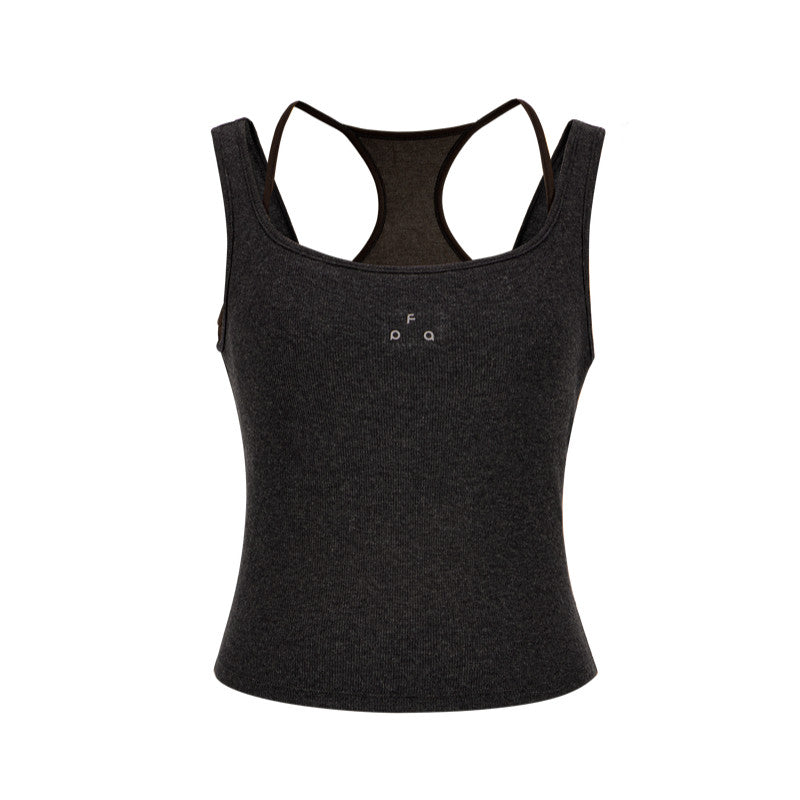 FPA Two-Layer Wool Vest Slim Fit Yoga Running Outdoor Sports Top for Women