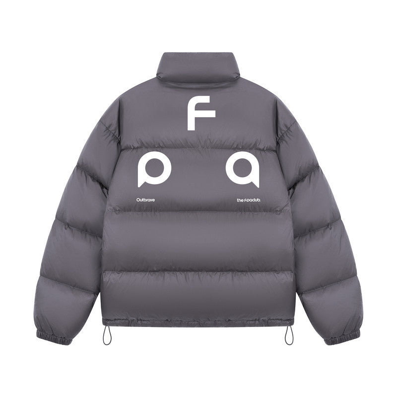 FPA Letter Brand Triangle Graphic Logo Down Jacket - Winter Basic Printed Couple Warm Down Coat
