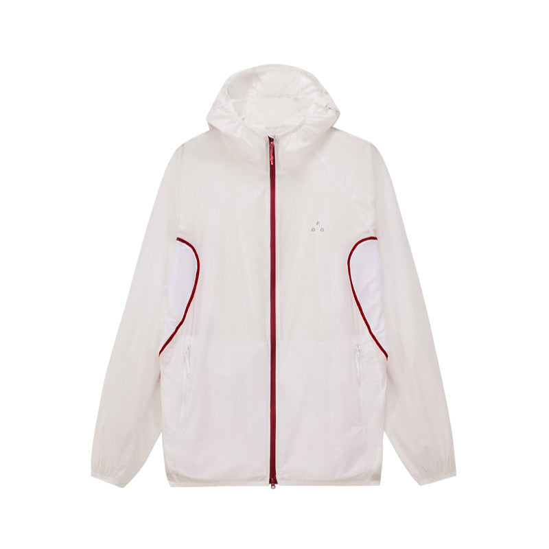 FPA Plaid Mesh Breathable Sun Protection Jacket with Contrast Color, Summer Outdoor Couple Hooded UV Jacket