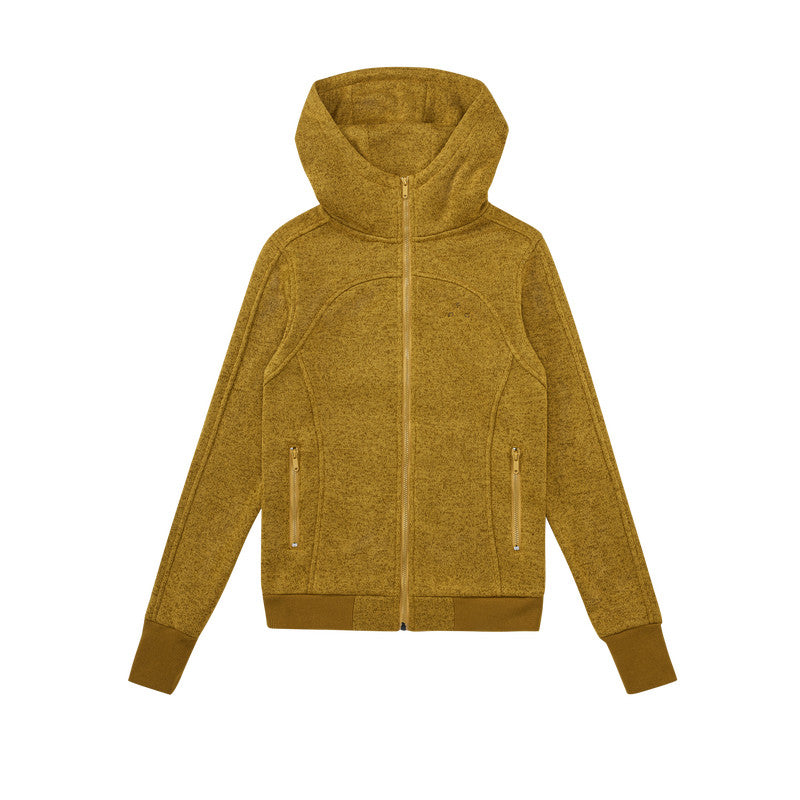 FPA Slim Fit Outdoor Thermal Fleece Zip-Up Jacket – Chinese Street Style Casual Hooded Short Coat for Women
