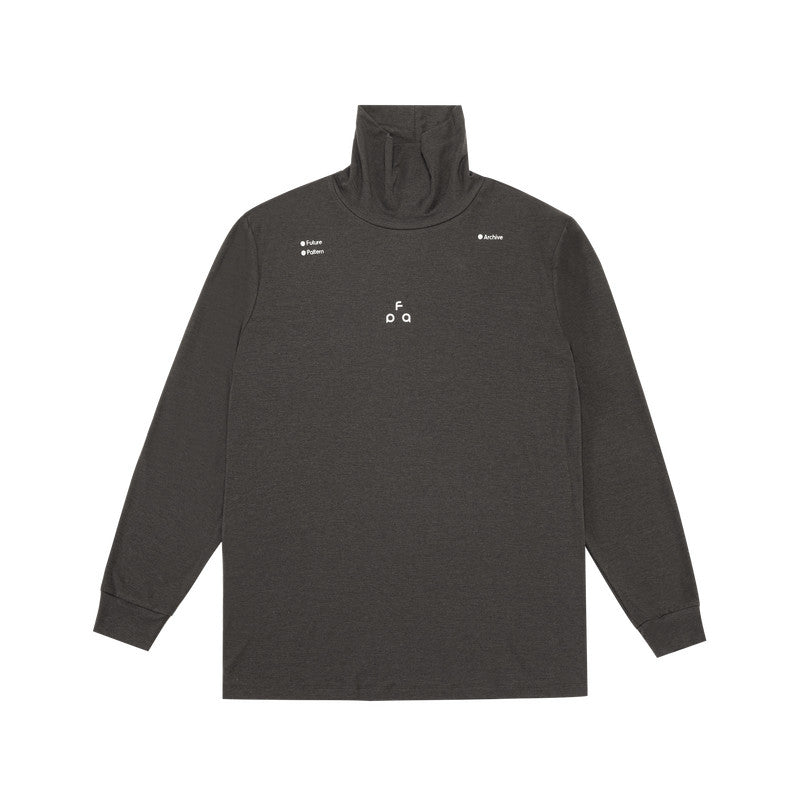 FPA Wool High Neck Base Layer Long Sleeve with Triangle Logo - Spring/Fall Basic Logo Fitted Athletic Undershirt for Men